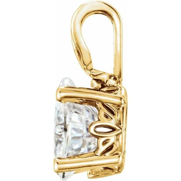 Oval Diamond Pendant 14K Yellow Gold (1.03 Ct I Vs1) Igl C54200004 - Picture 3 of 6